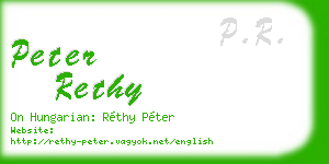 peter rethy business card
