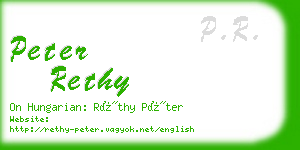peter rethy business card